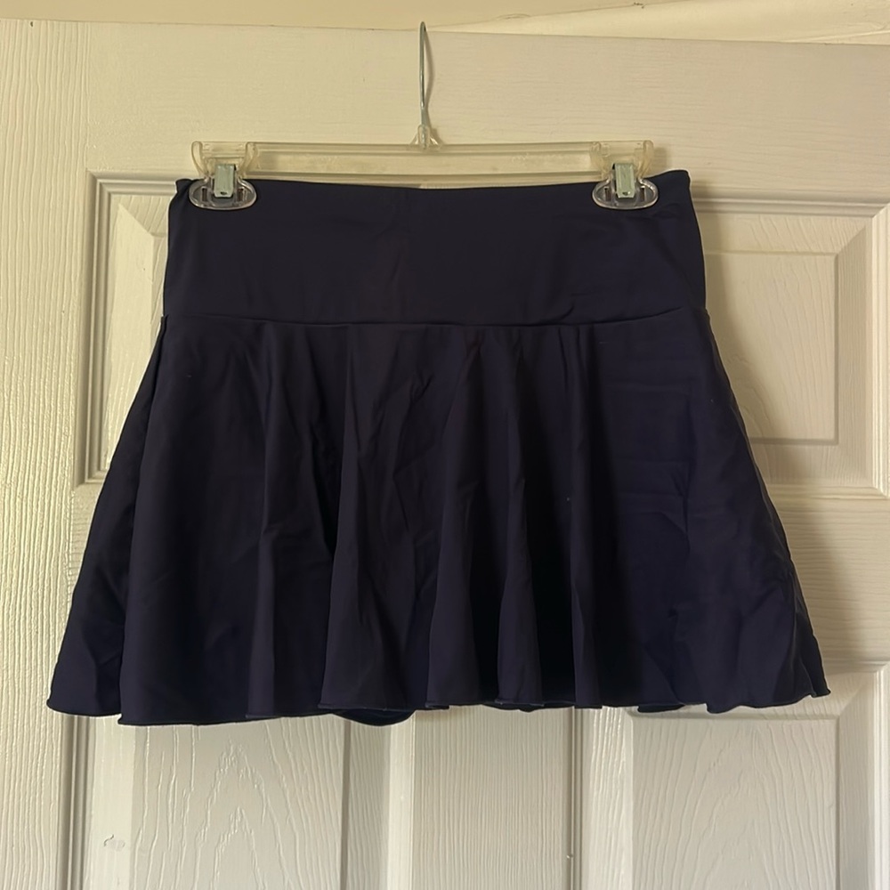 Navy Blue Pleated Skirt